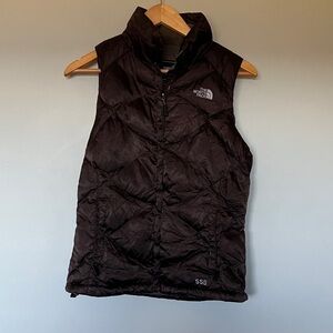 The North Face Dark Brown Down Quilted Vest 550